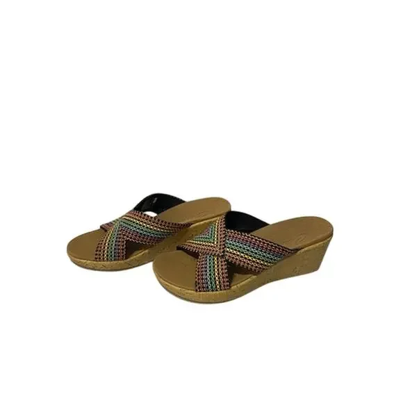 CALI SKECHERS Luxe Foam Women's 8 Beverlee Delighted Wedge Sandals Comfort Shoes - Picture 3 of 7